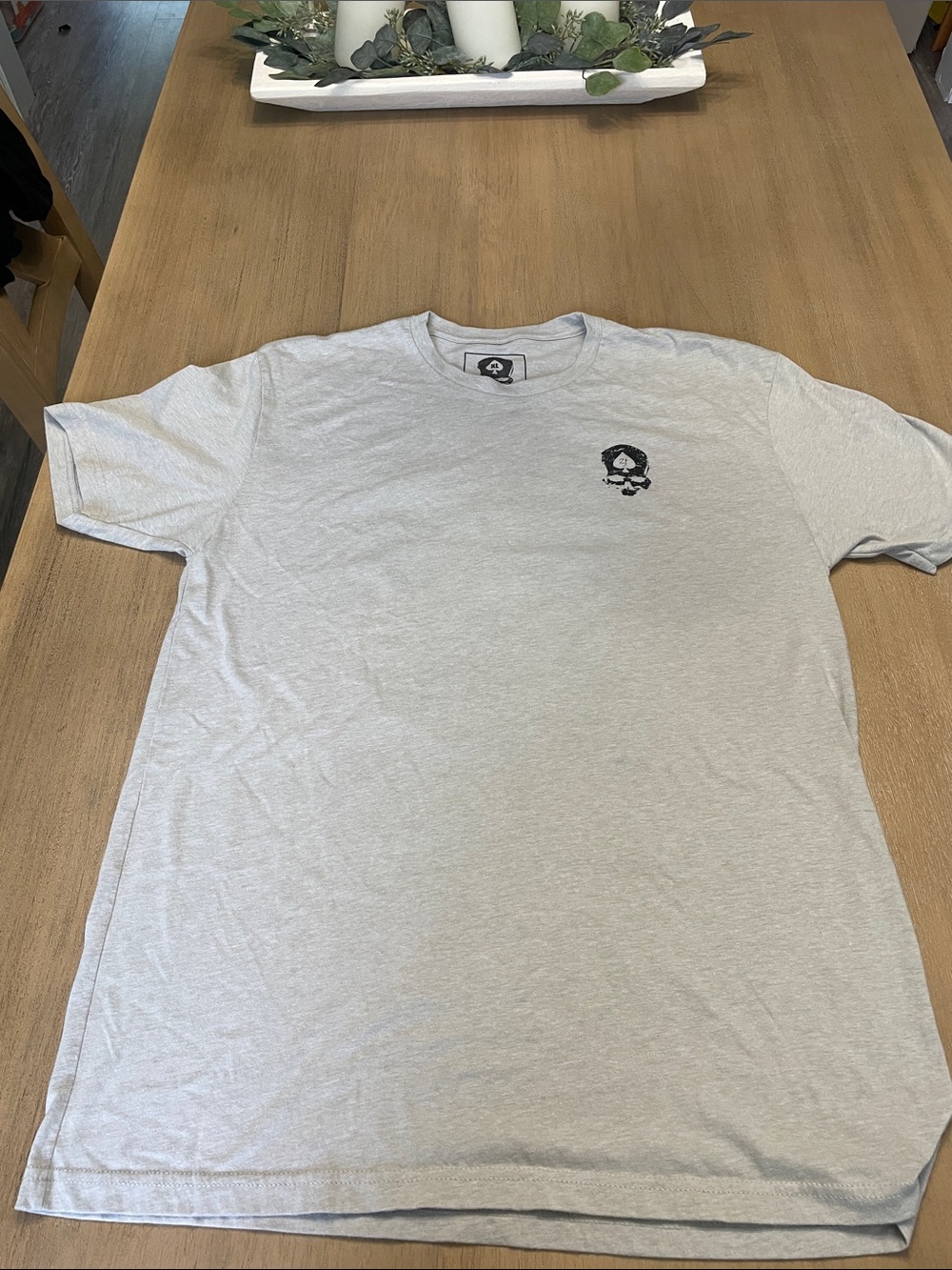 Zero Foxtrot Men's Light Gray Graphic Crewneck T-Shirt